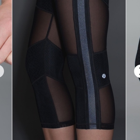 lululemon athletica Pants - Lululemon Mesh With Me Crop Desert Snake Deep Coal